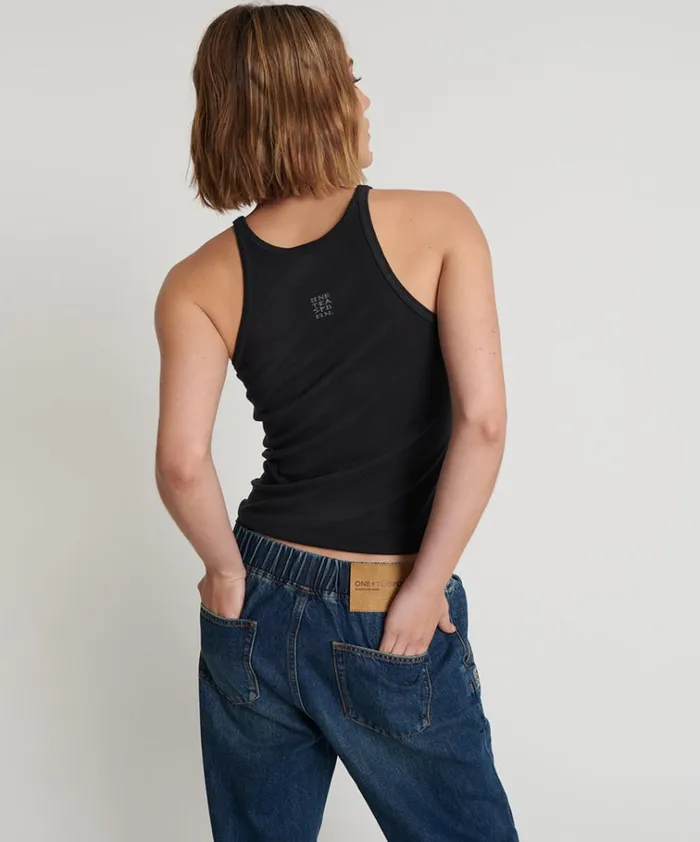 ONETEASPOON FINE RIB SINGLET Women One Teaspoon Tees and Tanks ONETEASPOON FINE RIB SINGLET Women One Teaspoon Tees and Tanks