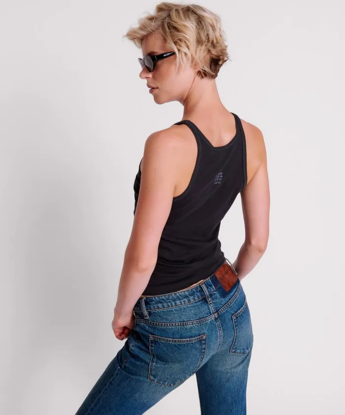 ONETEASPOON FINE RIB SINGLET Women One Teaspoon Tees and Tanks ONETEASPOON FINE RIB SINGLET Women One Teaspoon Tees and Tanks