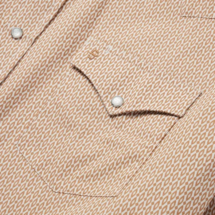 Orange Diamond Print Western Shirt Orange Men Stetson Western Shirts