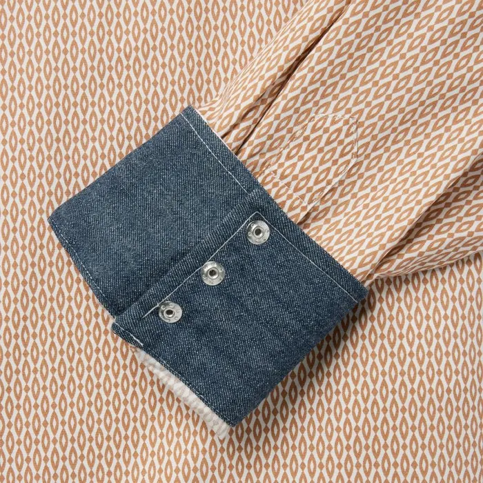 Orange Diamond Print Western Shirt Orange Men Stetson Western Shirts