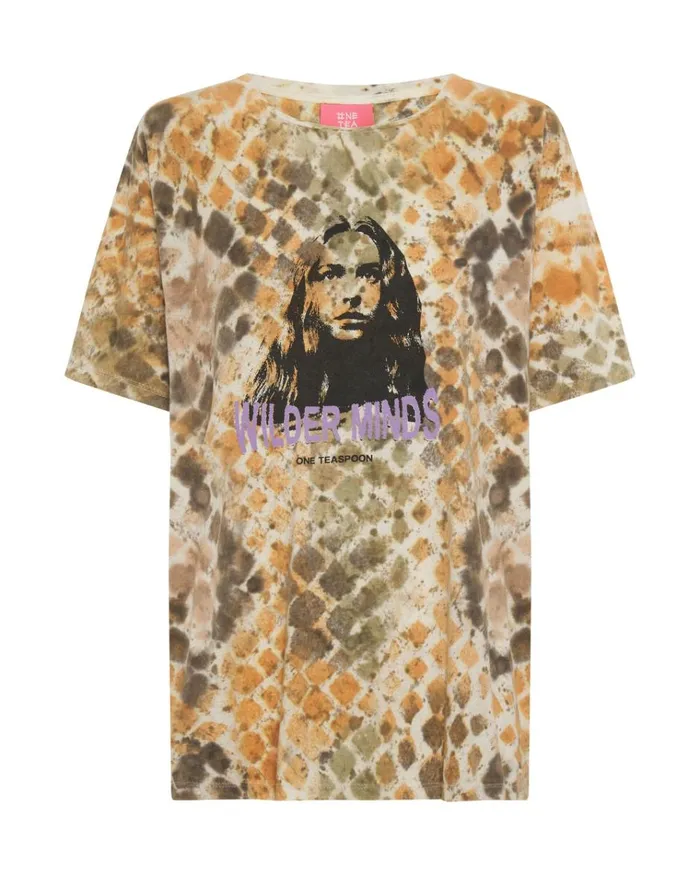 ORGANIC HAND PAINTED WILDER MINDS UNISEX TEE Women One Teaspoon Tees and Tanks ORGANIC HAND PAINTED WILDER MINDS UNISEX TEE Women One Teaspoon Tees and Tanks
