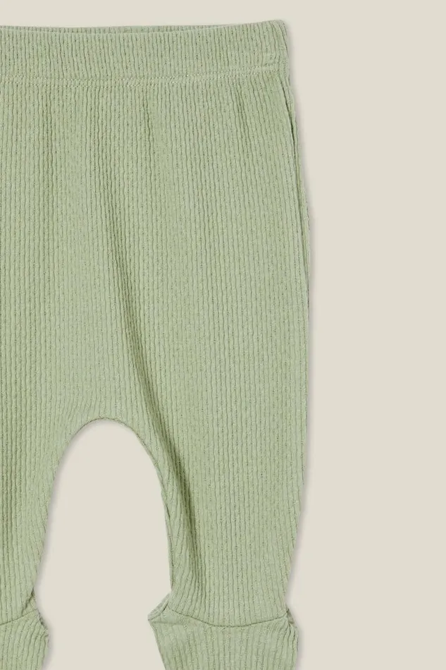 Organic Pointelle Footed Legging Deep Sage Baby Cotton On Bottoms Organic Pointelle Footed Legging Deep Sage Baby Cotton On Bottoms