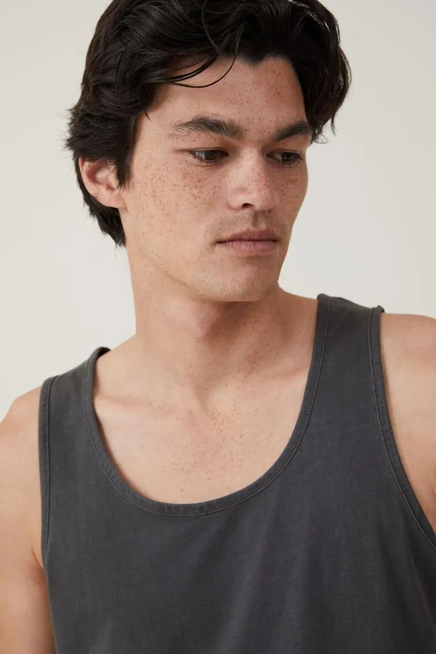 Organic Tank Faded Slate Men Cotton On Tees and Tanks Organic Tank Faded Slate Men Cotton On Tees and Tanks