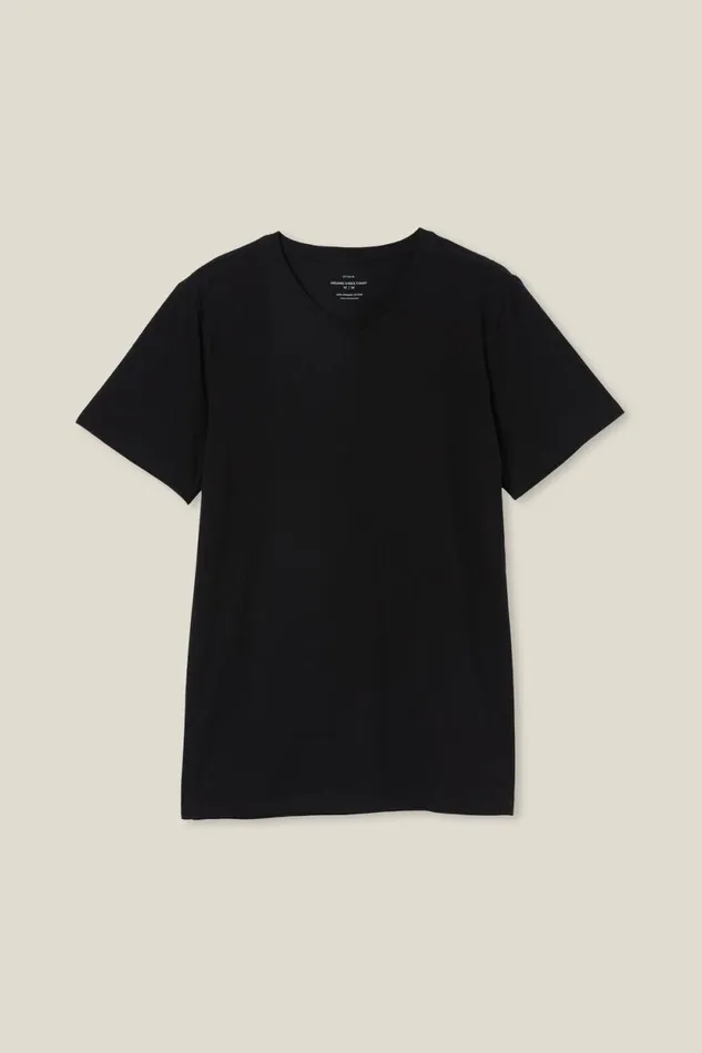 Organic VNeck TShirt Black Men Cotton On Tees and Tanks Organic VNeck TShirt Black Men Cotton On Tees and Tanks