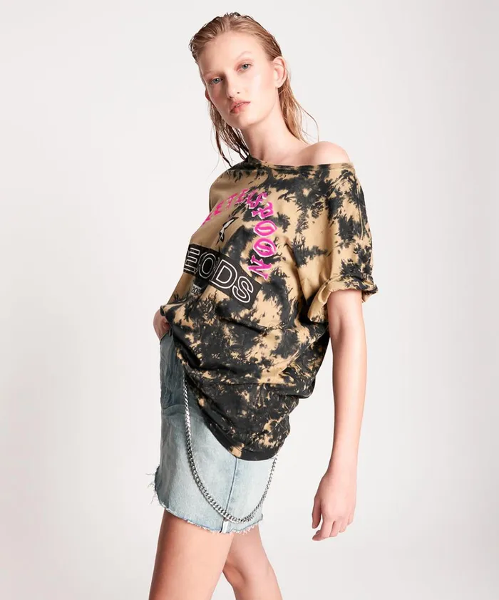 OT RECORDS TIE DYED BOYFRIEND TEE Women One Teaspoon Basic Tees OT RECORDS TIE DYED BOYFRIEND TEE Women One Teaspoon Basic Tees