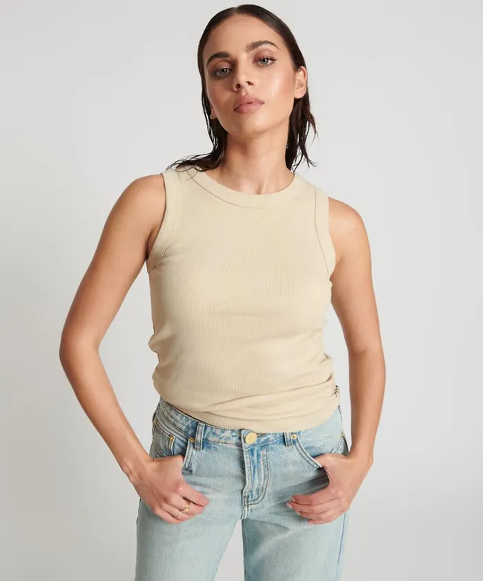 OTS EQUIPMENT TANK WHITE Women One Teaspoon Tees and Tanks