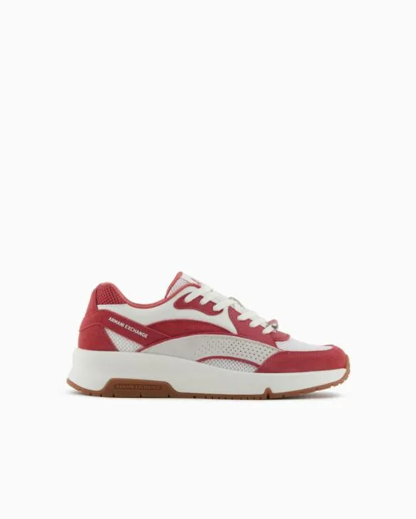Oversized Sneakers With Contrasting Inserts Red Men Armani Sneakers