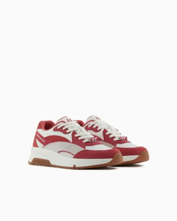 Oversized Sneakers With Contrasting Inserts Red Men Armani Sneakers