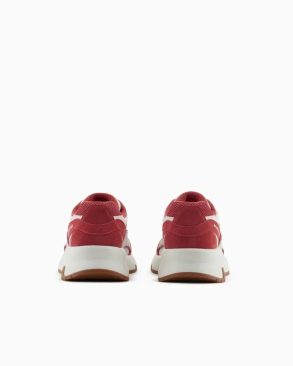 Oversized Sneakers With Contrasting Inserts Red Men Armani Sneakers