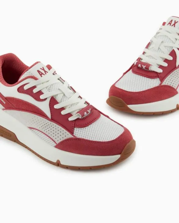 Oversized Sneakers With Contrasting Inserts Red Men Armani Sneakers