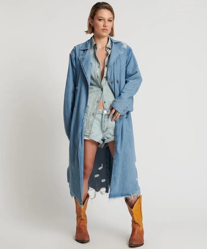 PACIFICA DENIM TRENCH COAT Women One Teaspoon Jackets