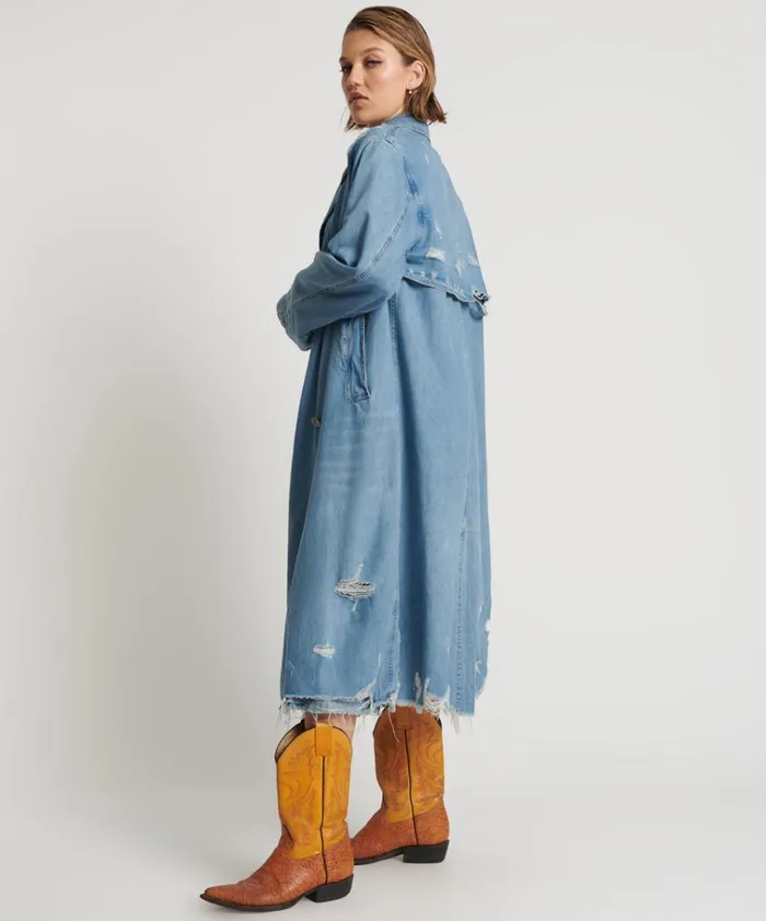 PACIFICA DENIM TRENCH COAT Women One Teaspoon Jackets