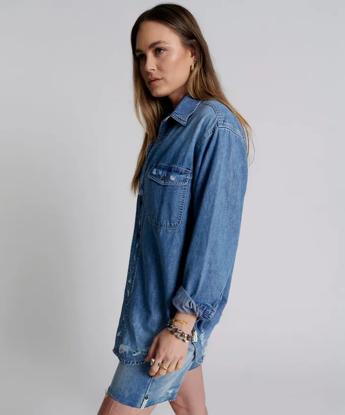 PACIFICA EVERYDAY DENIM SHIRT Women One Teaspoon Denim Shirts PACIFICA EVERYDAY DENIM SHIRT Women One Teaspoon Denim Shirts