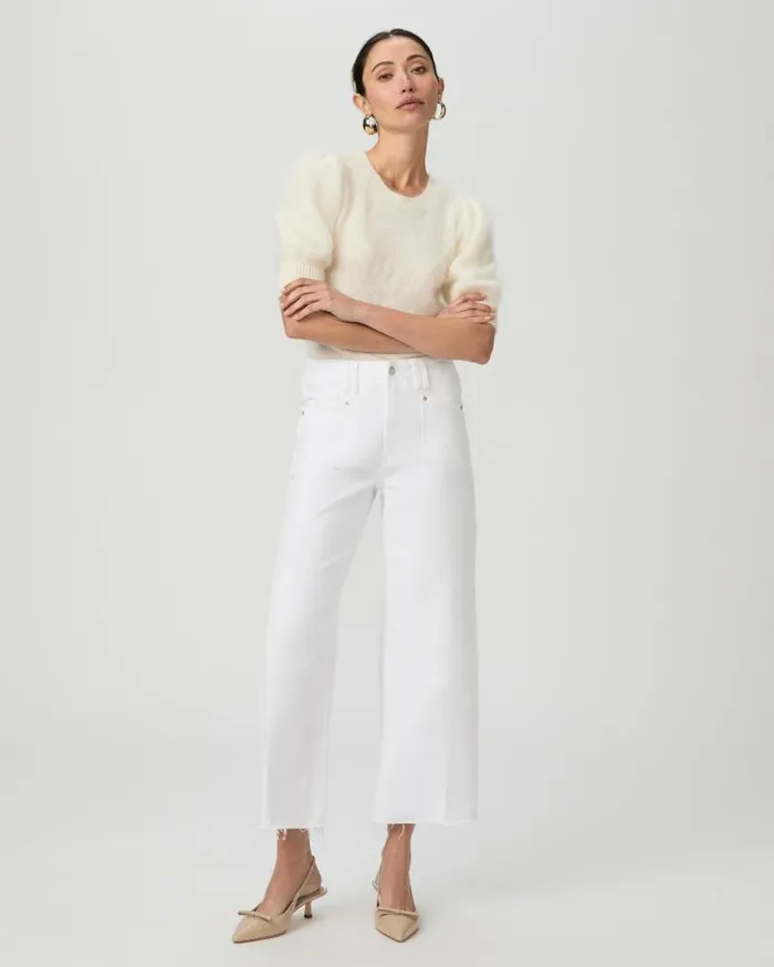 PAIGE Denim Women Anessa Wide Leg Jean 8211 Crisp White