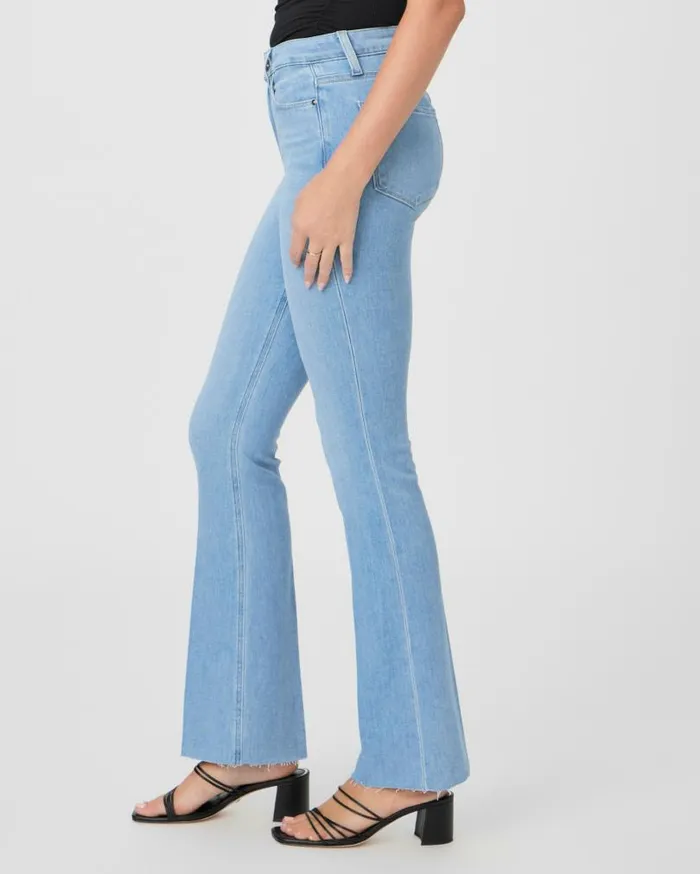 PAIGE Denim Women High Rise Manhattan 32 Inch Bootcut Jean 8211 Cote D Azur