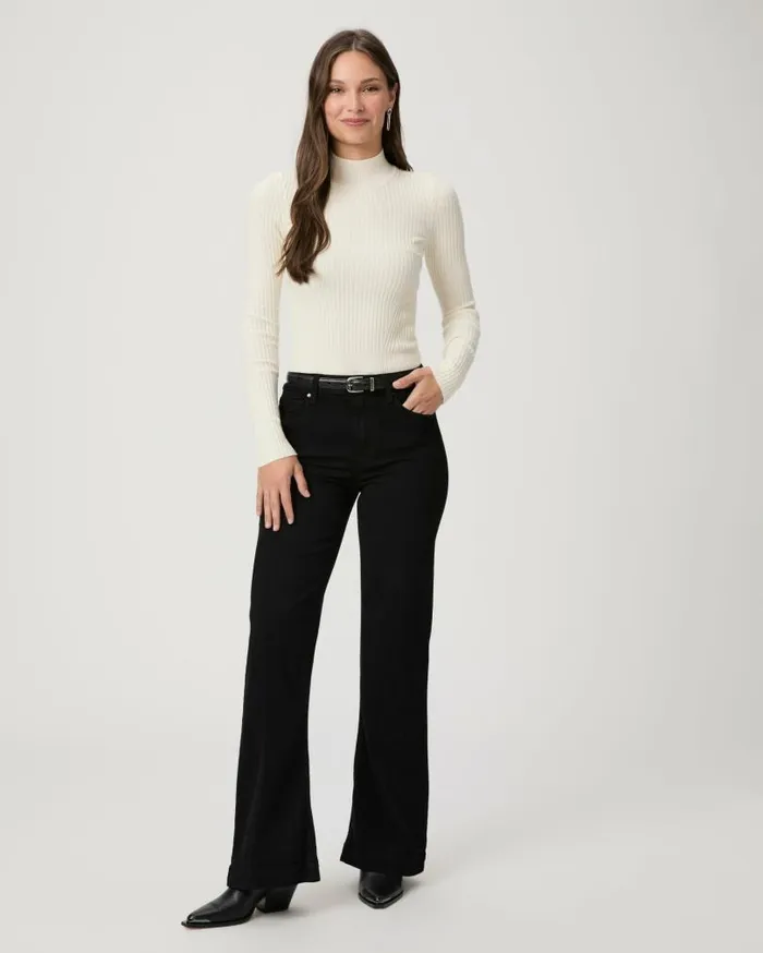PAIGE Denim Women Leenah 32 Inch Wide Leg Jean 8211 Black Shadow