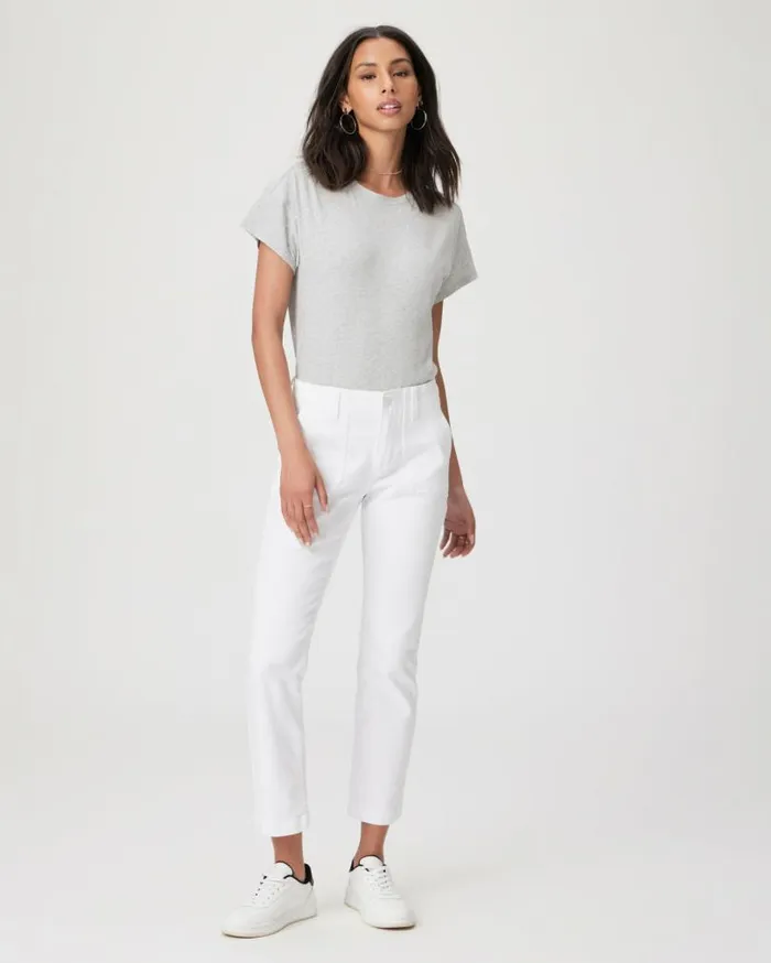 PAIGE Denim Women Mayslie Straight Ankle Pant 8211 Crisp White