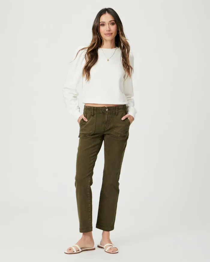 PAIGE Denim Women Mayslie Straight Ankle Pant 8211 Vintage Olive Meadow