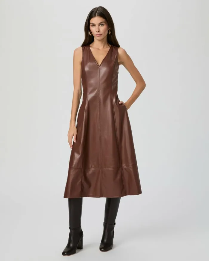 PAIGE Dresses Women Fiorella Dress 8211 French Press Faux Leather