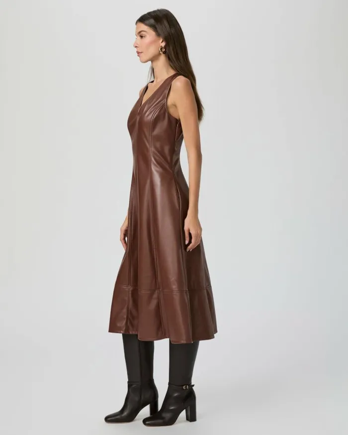 PAIGE Dresses Women Fiorella Dress 8211 French Press Faux Leather