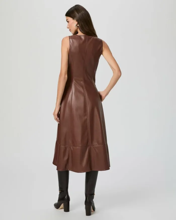 PAIGE Dresses Women Fiorella Dress 8211 French Press Faux Leather