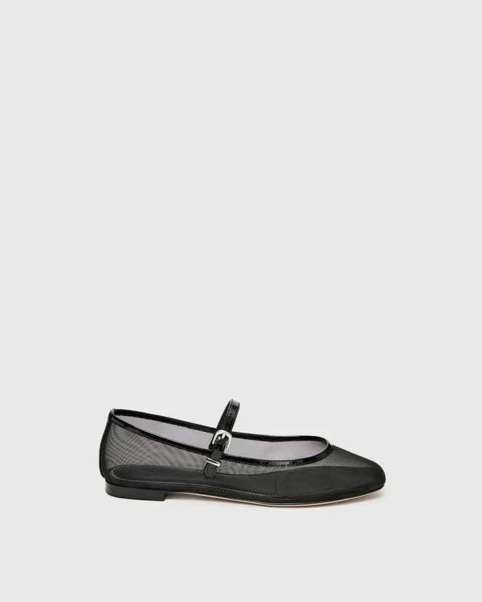 PAIGE Flats Women Josie Flat 8211 Black MeshPatent Leather
