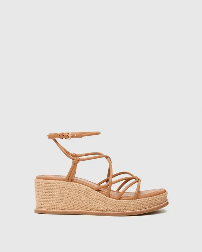 PAIGE Heels and Wedges Women Julia Wedge 8211 Cognac Leather