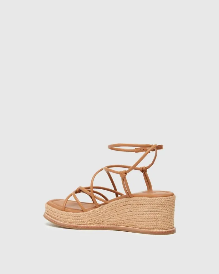 PAIGE Heels and Wedges Women Julia Wedge 8211 Cognac Leather PAIGE Heels and Wedges Women Julia Wedge 8211 Cognac Leather