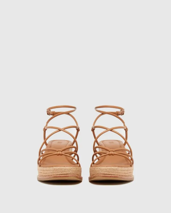 PAIGE Heels and Wedges Women Julia Wedge 8211 Cognac Leather PAIGE Heels and Wedges Women Julia Wedge 8211 Cognac Leather