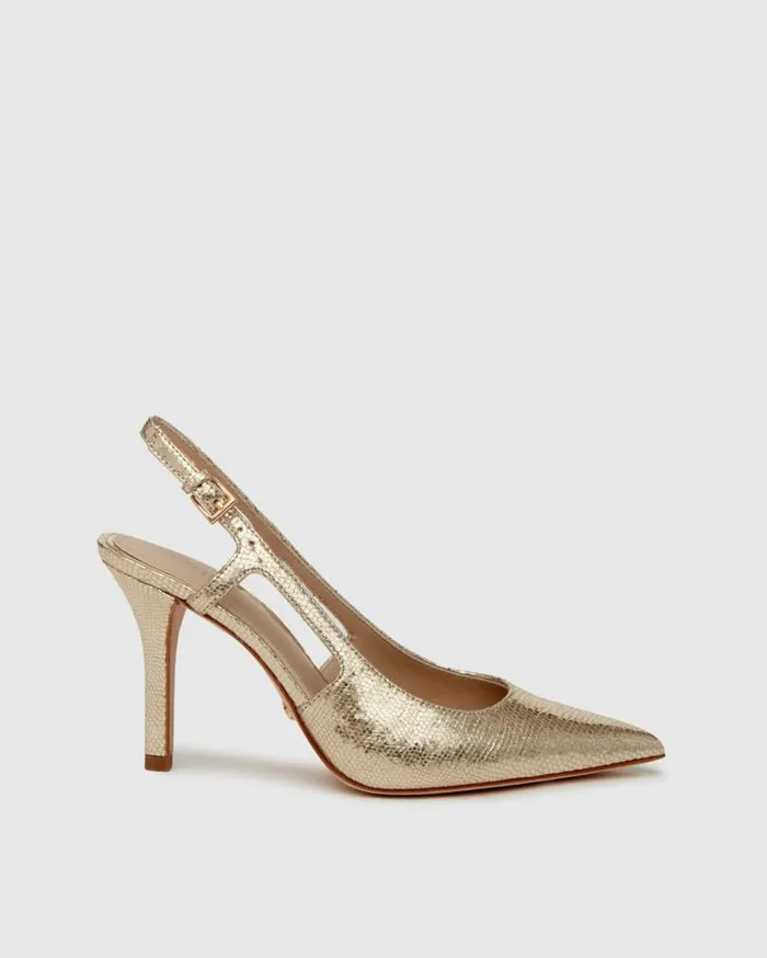 PAIGE Heels and Wedges Women Samara Pump 8211 Light Gold Leather