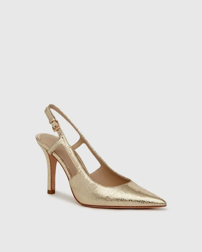 PAIGE Heels and Wedges Women Samara Pump 8211 Light Gold Leather PAIGE Heels and Wedges Women Samara Pump 8211 Light Gold Leather