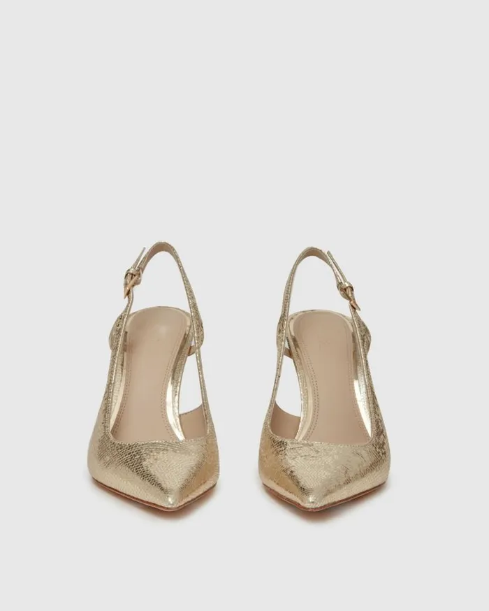 PAIGE Heels and Wedges Women Samara Pump 8211 Light Gold Leather PAIGE Heels and Wedges Women Samara Pump 8211 Light Gold Leather