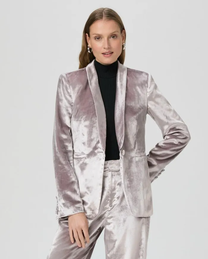 PAIGE Jackets and Coats Women Kriselle Blazer 8211 Pewter Velvet