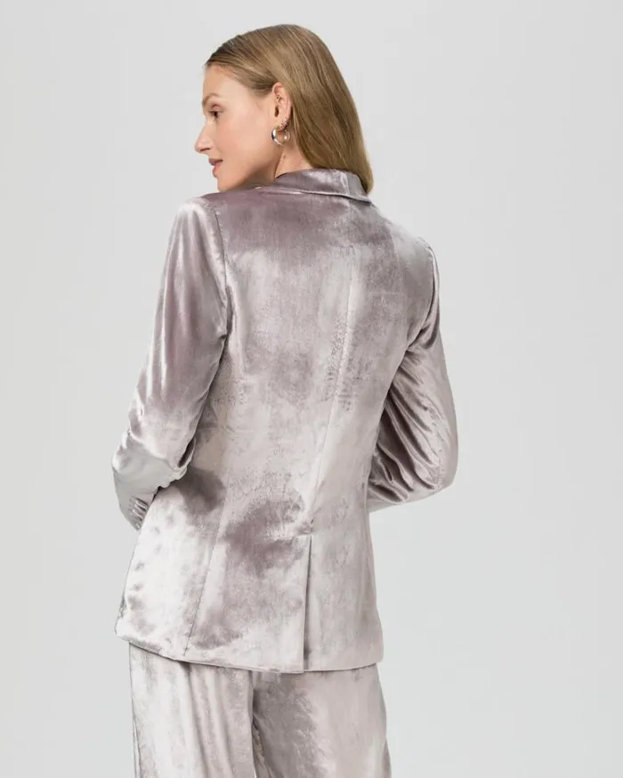 PAIGE Jackets and Coats Women Kriselle Blazer 8211 Pewter Velvet PAIGE Jackets and Coats Women Kriselle Blazer 8211 Pewter Velvet