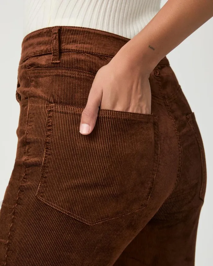 PAIGE Pants Women Charlie Flare Pant 8211 Maple Brown Corduroy PAIGE Pants Women Charlie Flare Pant 8211 Maple Brown Corduroy