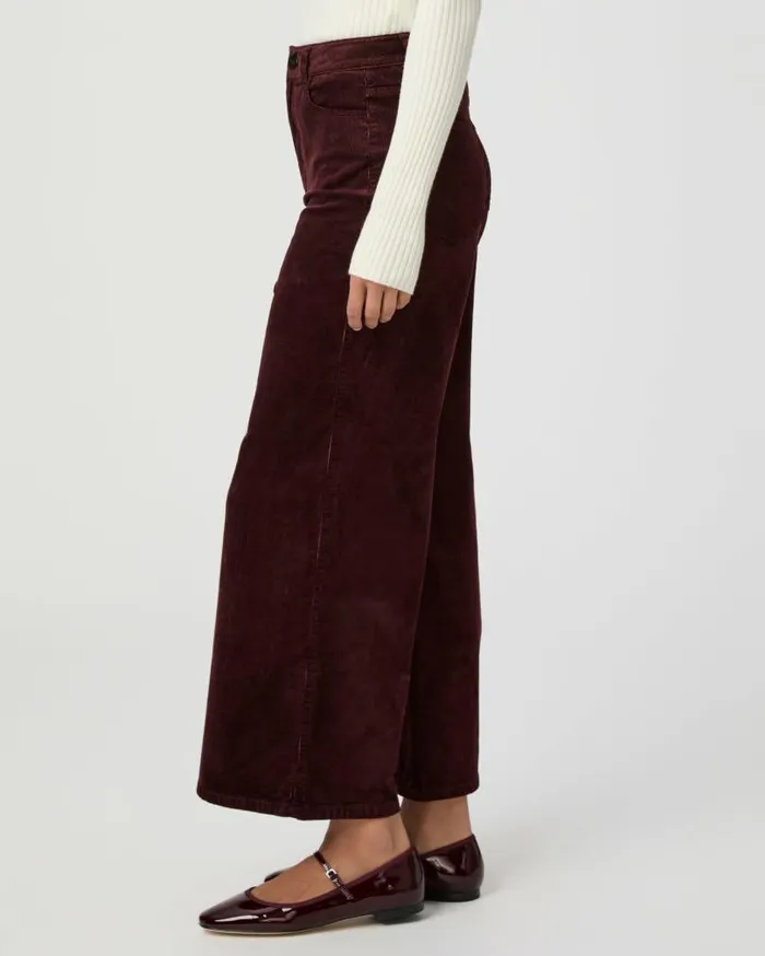 PAIGE Pants Women Harper Ankle Wide Leg Pant 8211 Dark Oxblood Corduroy PAIGE Pants Women Harper Ankle Wide Leg Pant 8211 Dark Oxblood Corduroy
