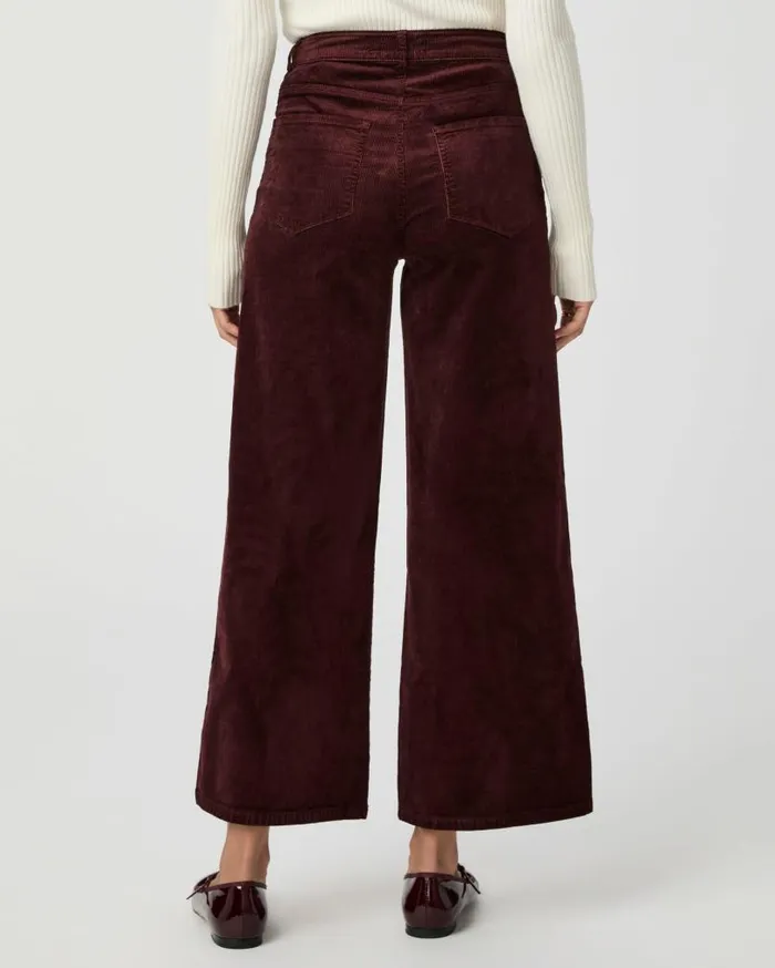 PAIGE Pants Women Harper Ankle Wide Leg Pant 8211 Dark Oxblood Corduroy PAIGE Pants Women Harper Ankle Wide Leg Pant 8211 Dark Oxblood Corduroy