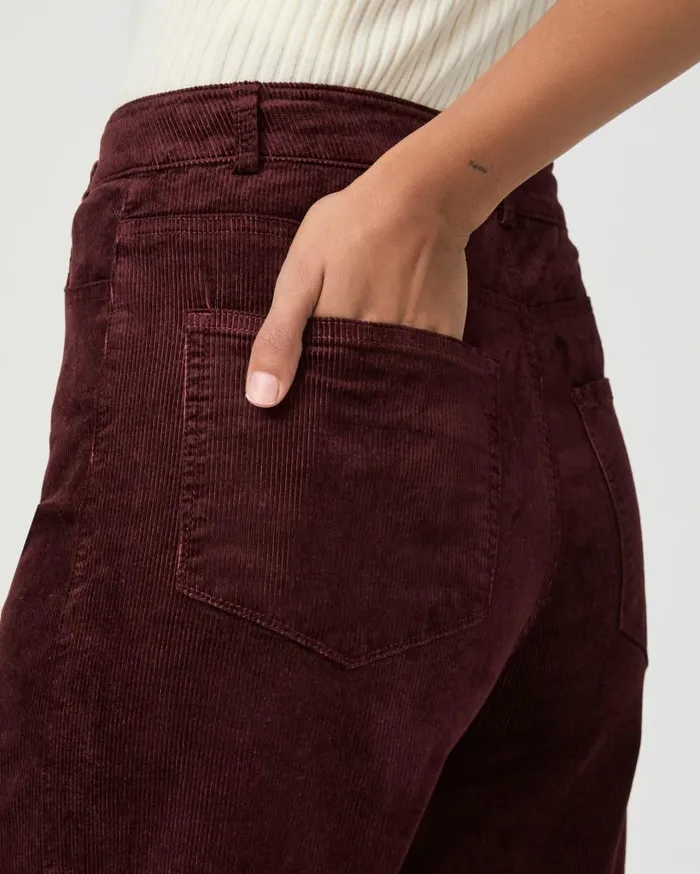 PAIGE Pants Women Harper Ankle Wide Leg Pant 8211 Dark Oxblood Corduroy PAIGE Pants Women Harper Ankle Wide Leg Pant 8211 Dark Oxblood Corduroy