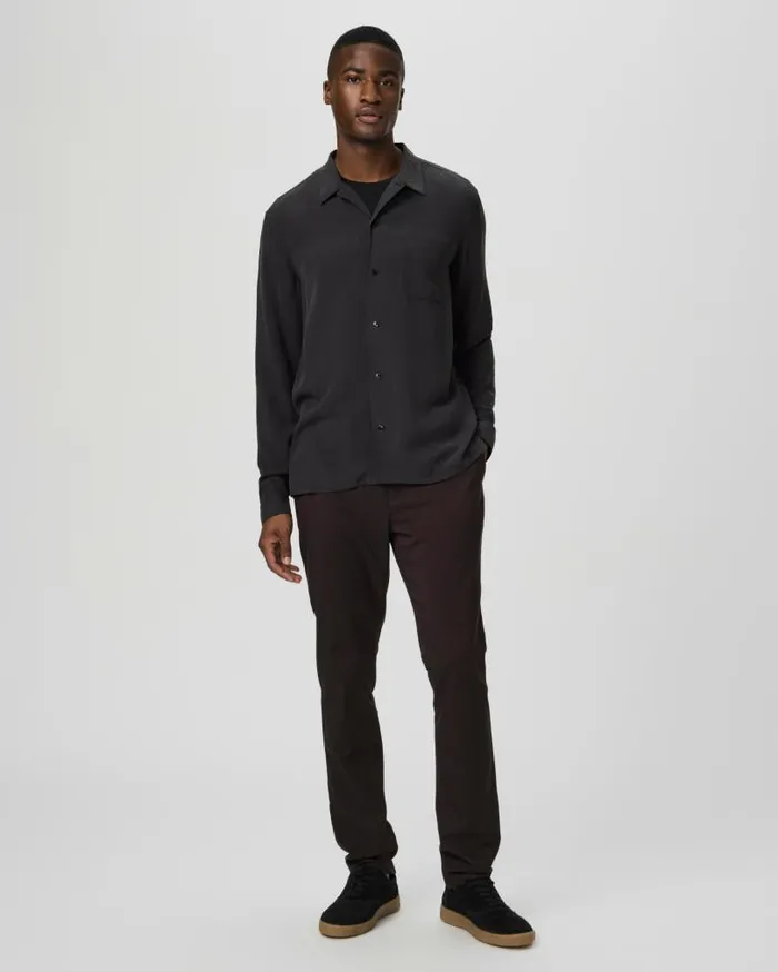 PAIGE Shirts Men Icon Capsule Carnaby Button Up 8211 Bristol Black Silk