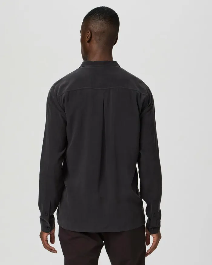 PAIGE Shirts Men Icon Capsule Carnaby Button Up 8211 Bristol Black Silk