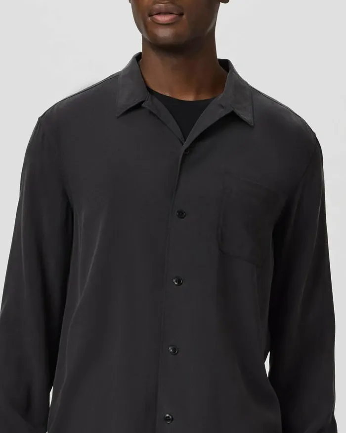 PAIGE Shirts Men Icon Capsule Carnaby Button Up 8211 Bristol Black Silk