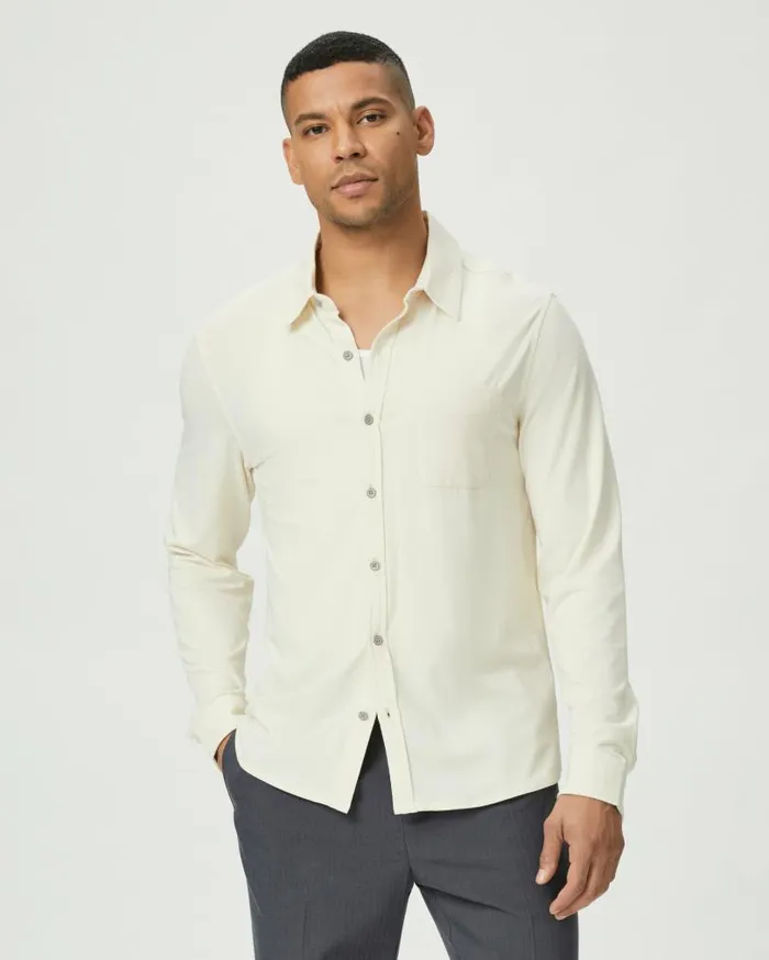 PAIGE Shirts Men Stockton Button Up 8211 Tan Ceramic