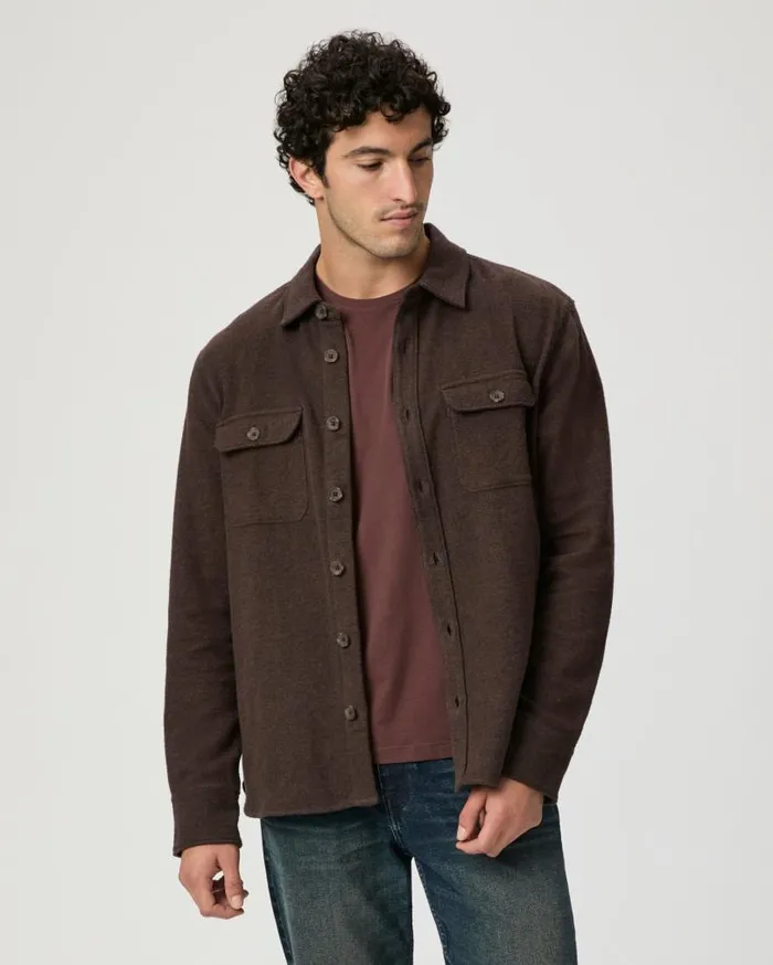 PAIGE Shirts Men Wilbur Overshirt 8211 Smoked Cavern