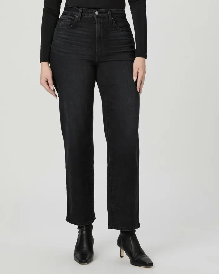 PAIGE Straight Women Flaunt Denim Heartthrob Straight Jean 8211 Solar Black