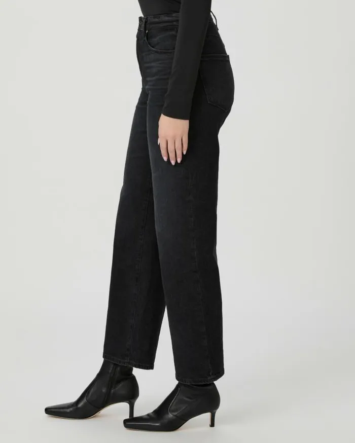 PAIGE Straight Women Flaunt Denim Heartthrob Straight Jean 8211 Solar Black