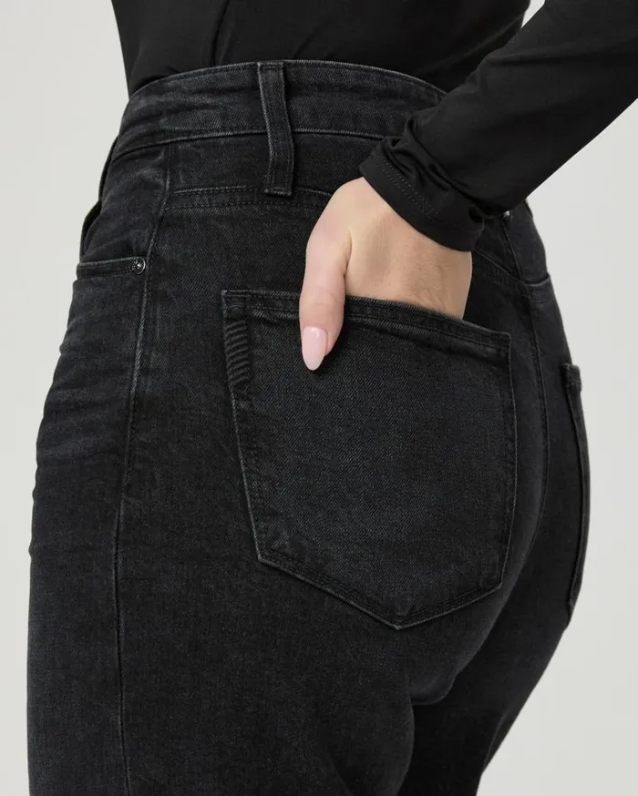 PAIGE Straight Women Flaunt Denim Heartthrob Straight Jean 8211 Solar Black