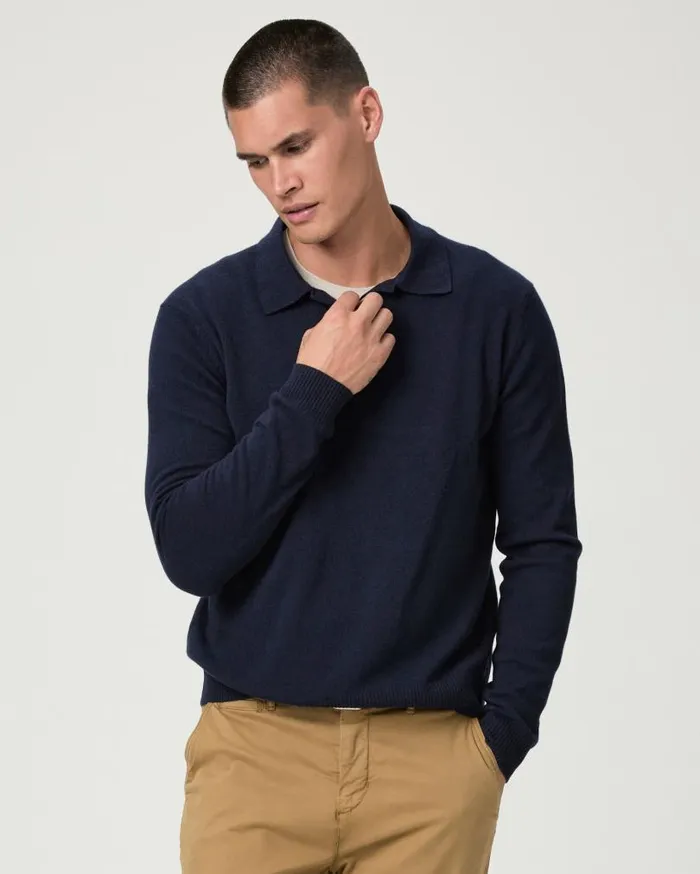PAIGE Sweaters and Sweatshirts Men Dunlap Sweater 8211 Deep Anchor Cashmere