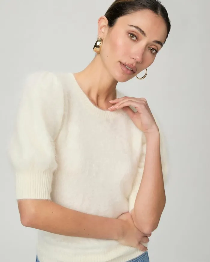 PAIGE Sweaters and Sweatshirts Women Gladiolus Sweater 8211 Ivory Cashmere