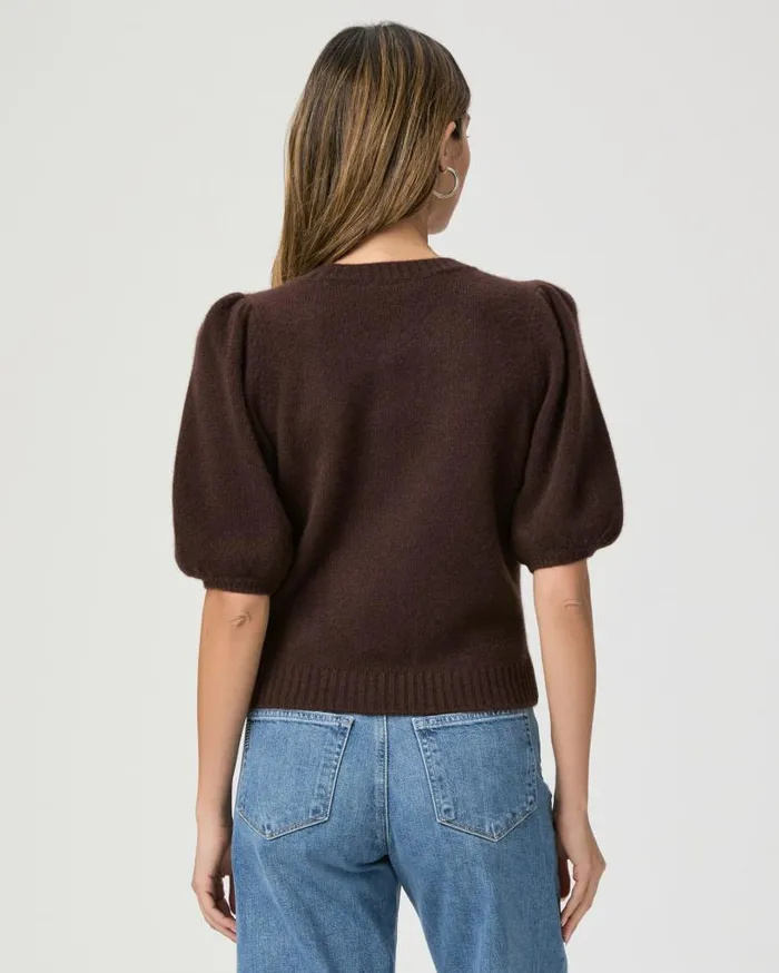 PAIGE Sweaters and Sweatshirts Women Lucerne Top 8211 Dark Brown Cashmere
