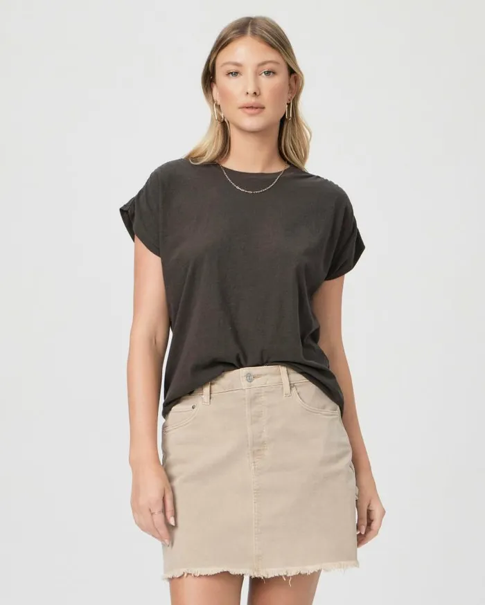 PAIGE Tees and Tanks Women Lunar Tee 8211 Faded Black